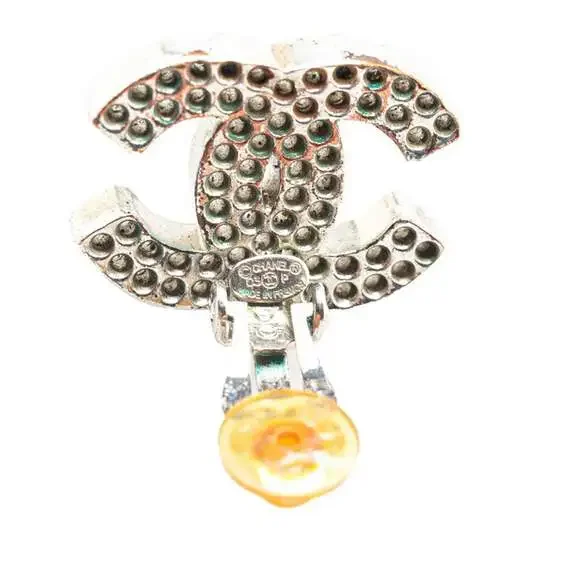 Chanel Cc Logo Clip-On Earrings Silver- #208214C54B